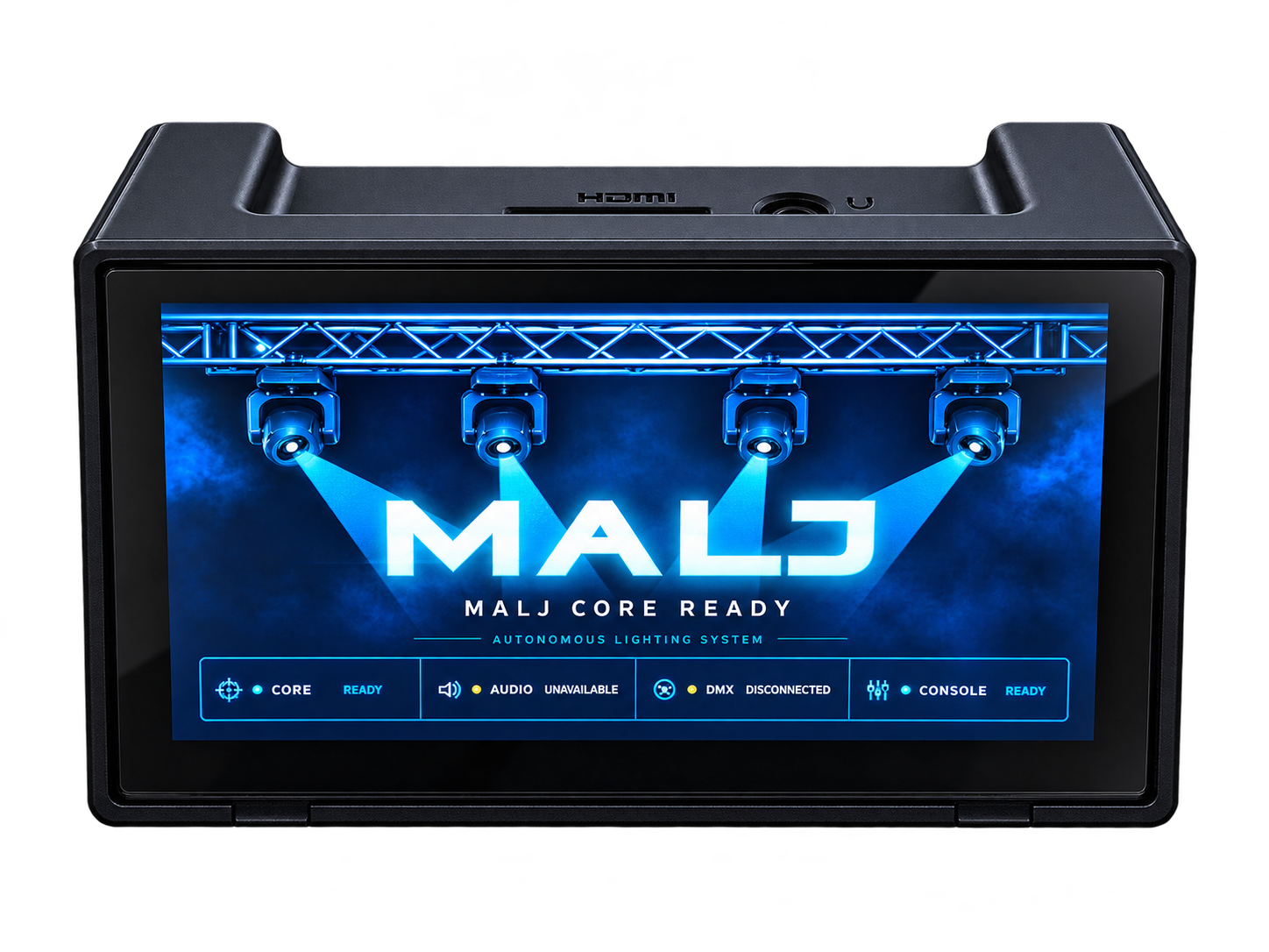 Freigestellter MALJ Core Prototyp mit Touchdisplay